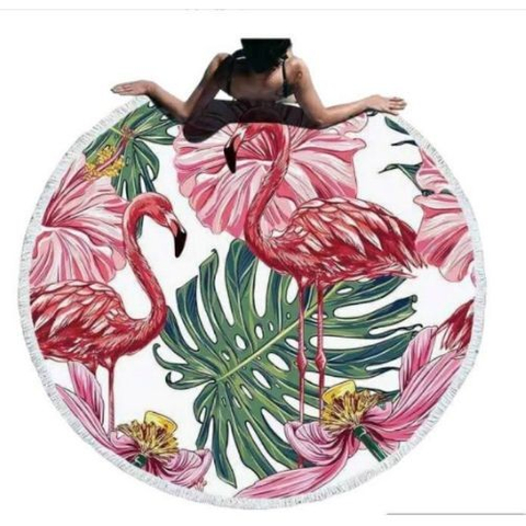 圓形印刷海灘巾-水果圖案