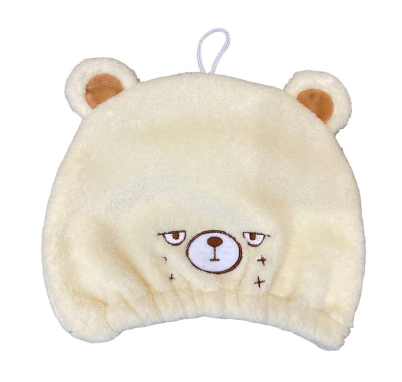 可愛小熊兒童吸水乾髮帽頭巾
