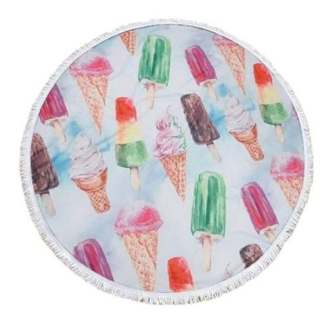 數碼彩色印刷圓形海灘巾