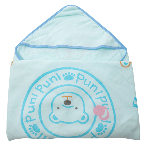 台灣製嬰兒可愛帶帽包巾