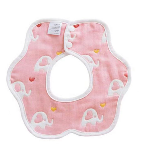 純棉造型花朵嬰兒口水巾