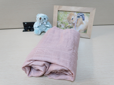 素色紗布巾嬰兒毯-粉色