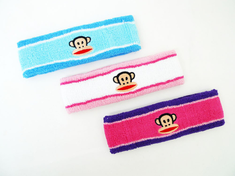 可愛圖形純棉繡花運動頭帶