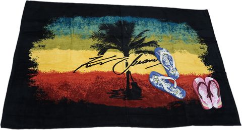 純棉大尺寸夕陽椰子印刷海灘巾