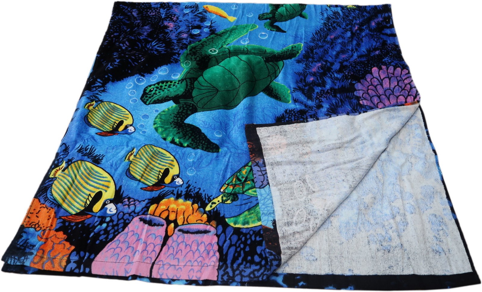海底世界純棉活性印刷沙灘巾
