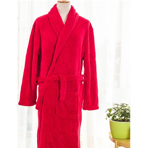 素色柔軟珊瑚絨睡袍浴袍