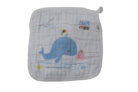 6層純綿印刷紗布手帕方巾