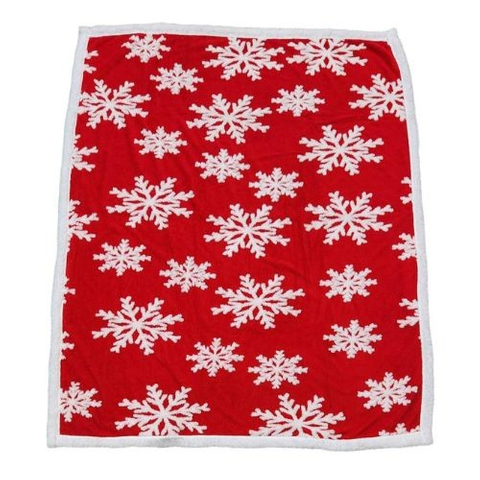 聖誕節雪花冬天保暖提花羊羔絨毯