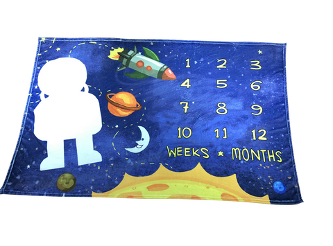 舒適柔軟印刷嬰兒里程碑毯