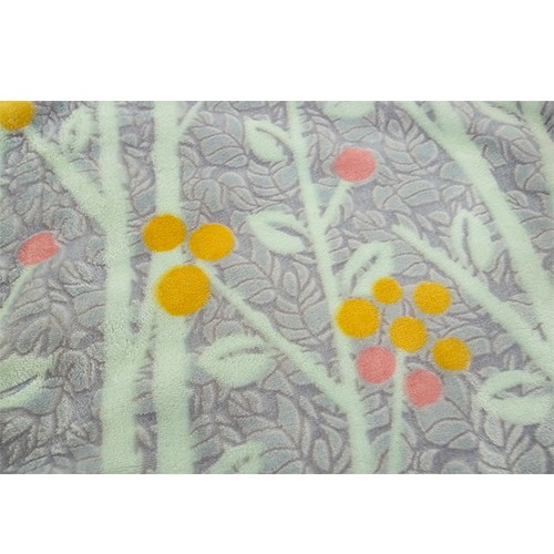 珊瑚絨睡袍-灰色印花