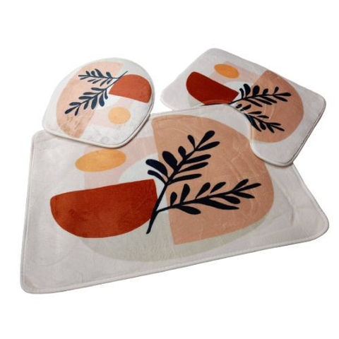 卡通法蘭絨吸水防滑馬桶墊兩件套 馬桶蓋套U型地墊