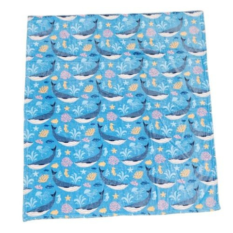 海洋ˊ鯨魚數碼印刷法蘭絨滲透毯