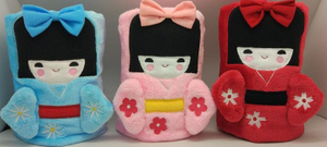 日本娃娃可愛小毯子