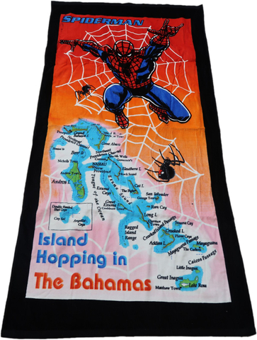 純棉印刷蜘蛛人沙灘巾海灘巾