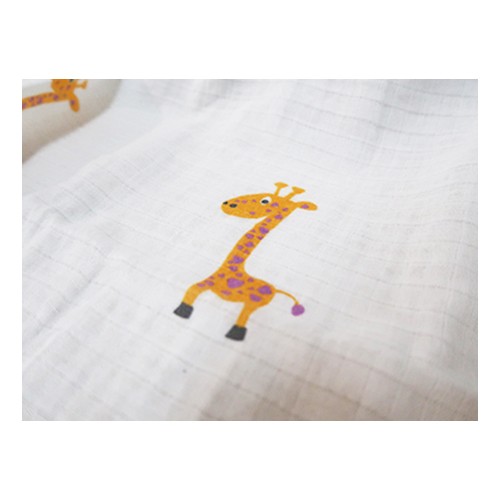 嬰兒紗布巾毯-長頸鹿圖案