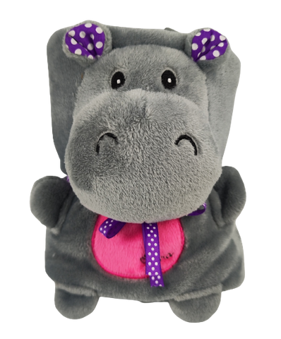 可愛河馬捲毯法蘭絨冷氣毯