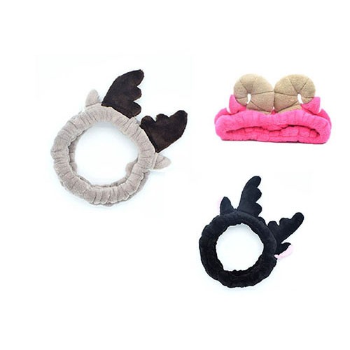 繡花造型珊瑚絨美容髮帶