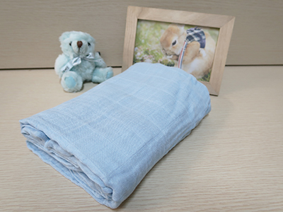 素色紗布巾嬰兒毯-藍(Muslin Blanket)