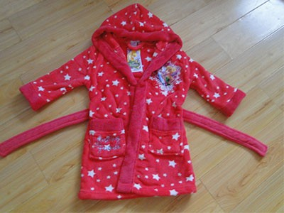 保暖法蘭絨珊瑚絨兒童浴袍