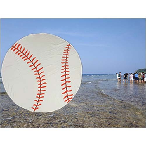 圓形印刷海灘巾-棒球造型